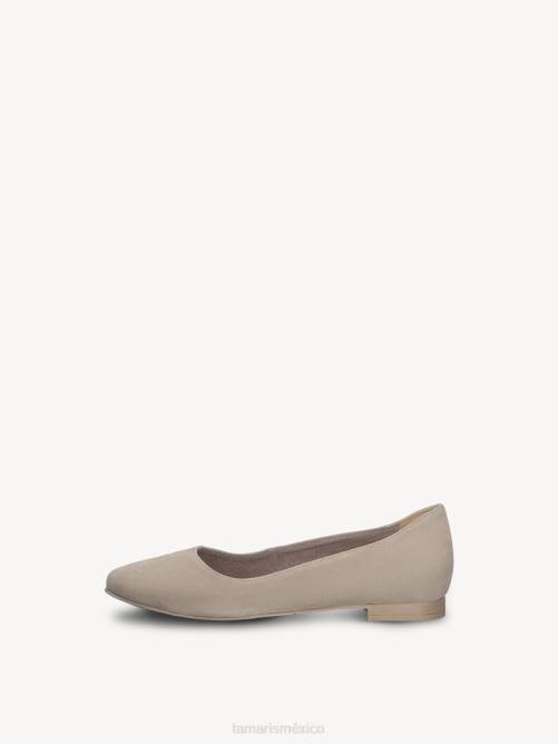 Tamaris mujer bailarina de cuero - beige/taupe P2LN716