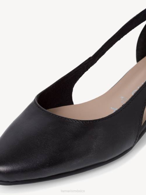 Tamaris mujer bailarina de cuero - negro/cuero negro P2LN352