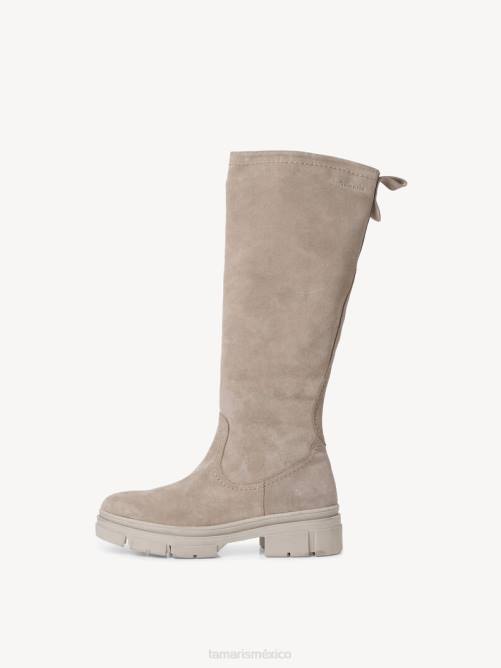 Tamaris mujer botas de cuero - ante marrón/taupe P2LN314