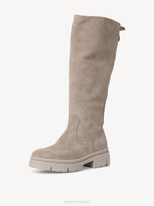 Tamaris mujer botas de cuero - ante marrón/taupe P2LN314