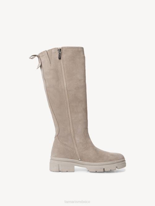 Tamaris mujer botas de cuero - ante marrón/taupe P2LN314