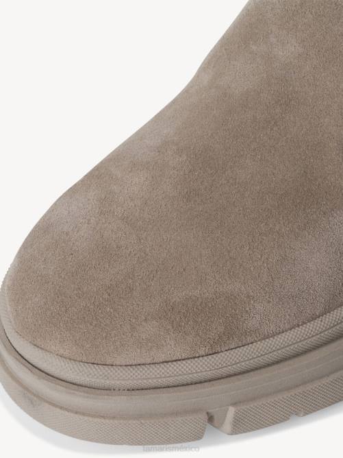 Tamaris mujer botas de cuero - ante marrón/taupe P2LN314