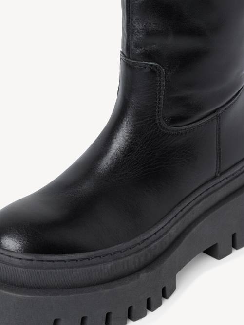 Tamaris mujer botas de cuero - negro/cuero negro P2LN107