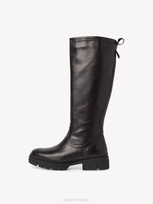 Tamaris mujer botas de cuero - negro/cuero negro P2LN65