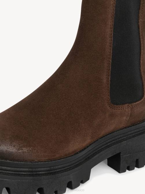 Tamaris mujer bota chelsea de cuero - marrón/mocca P2LN422