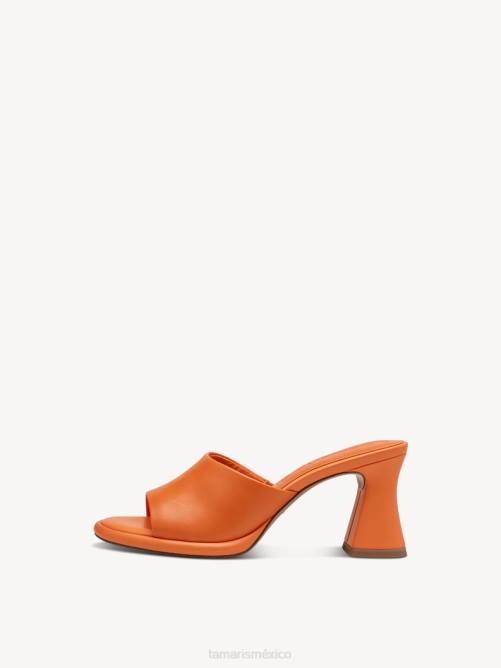 Tamaris mujer mule de cuero - naranja P2LN279