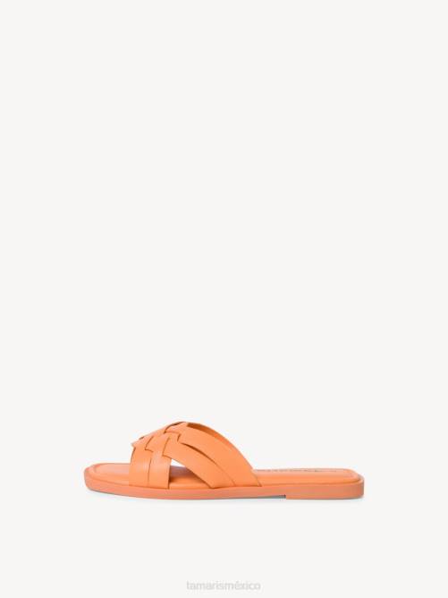 Tamaris mujer mule de cuero - naranja/papaya P2LN812