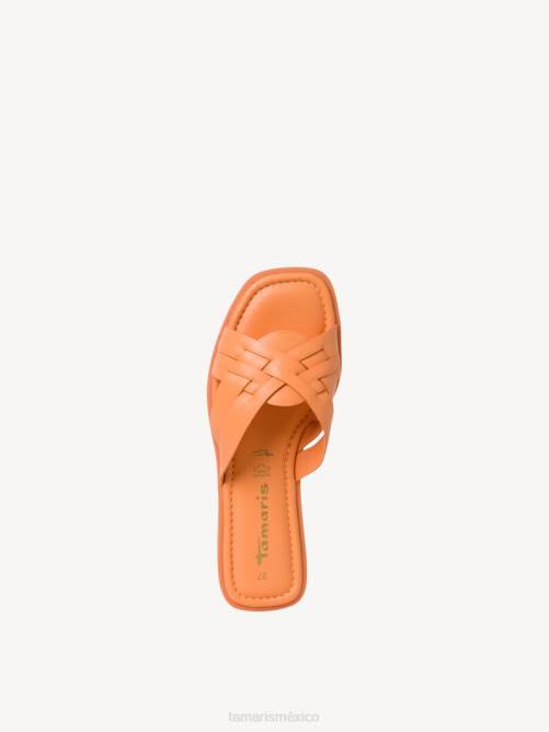 Tamaris mujer mule de cuero - naranja/papaya P2LN812