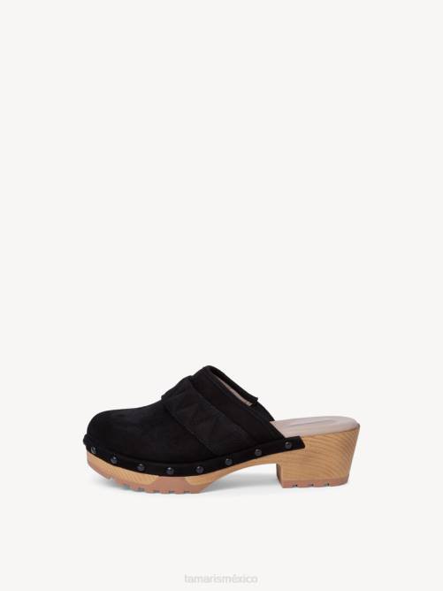 Tamaris mujer mule de cuero - negro P2LN10