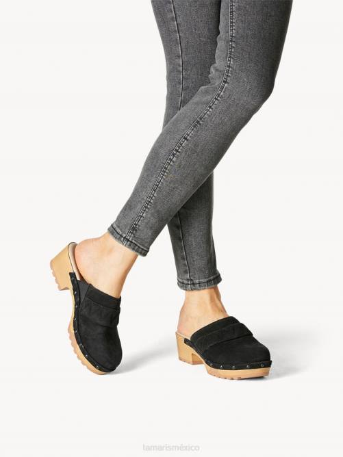 Tamaris mujer mule de cuero - negro P2LN10