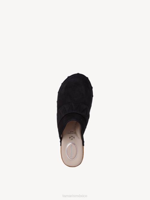 Tamaris mujer mule de cuero - negro P2LN10