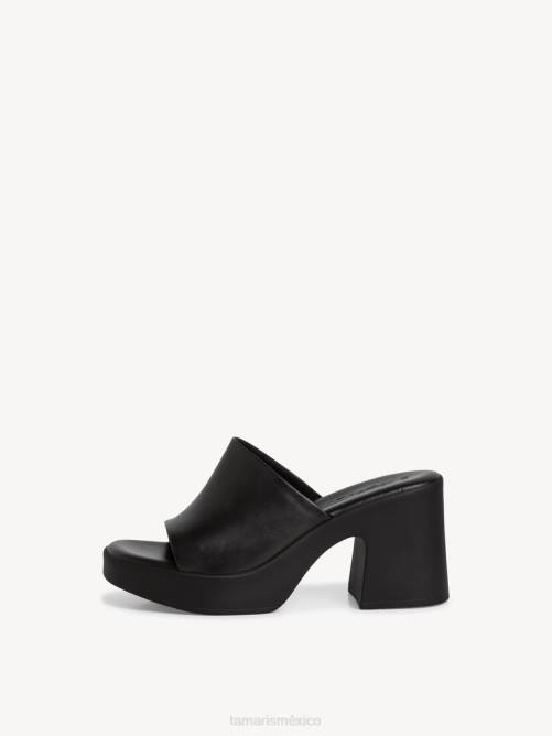 Tamaris mujer mule de cuero - negro P2LN13