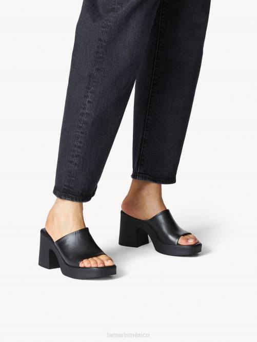 Tamaris mujer mule de cuero - negro P2LN13