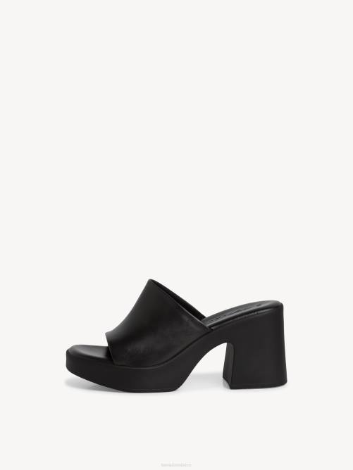 Tamaris mujer mule de cuero - negro P2LN13