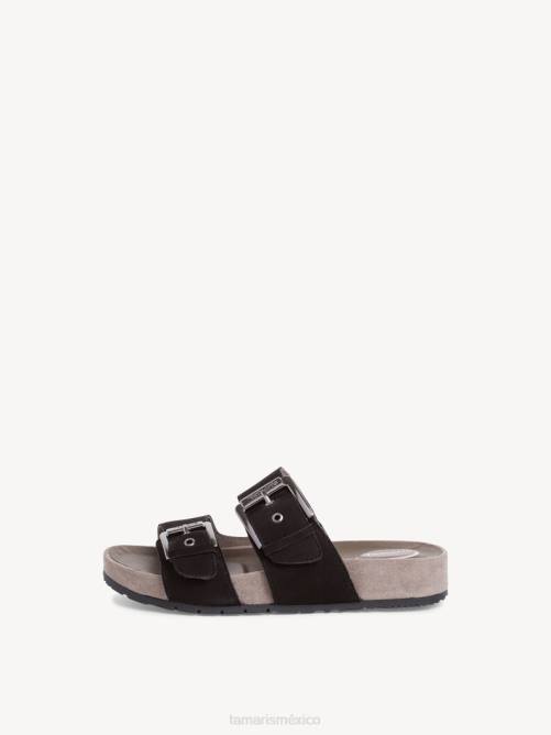 Tamaris mujer mule de cuero - negro P2LN2