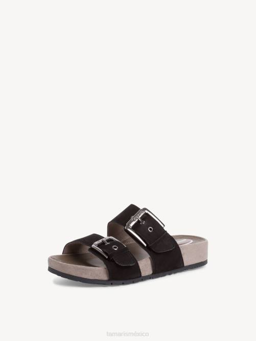 Tamaris mujer mule de cuero - negro P2LN2