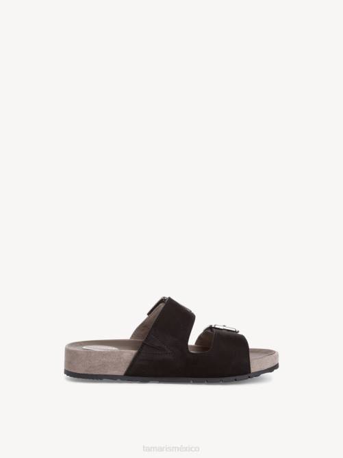 Tamaris mujer mule de cuero - negro P2LN2