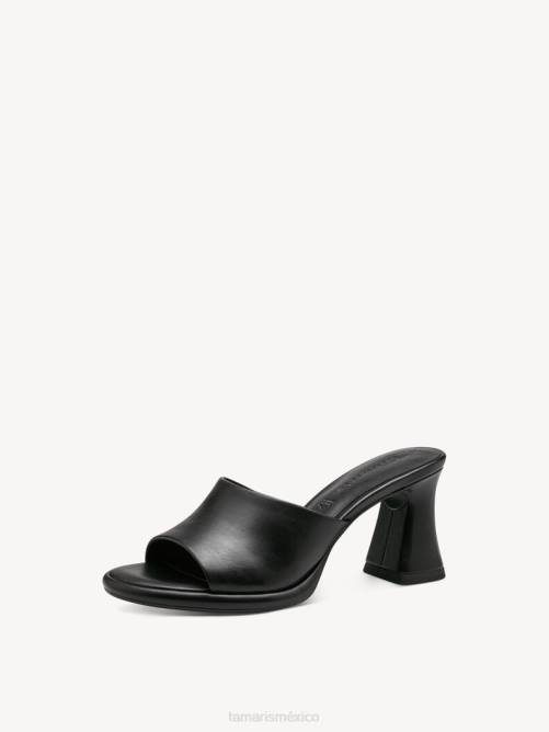 Tamaris mujer mule de cuero - negro P2LN334