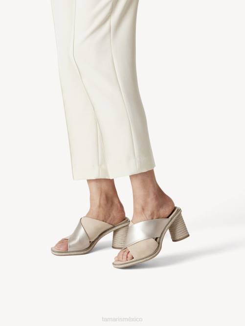 Tamaris mujer mule de piel - beige/arena P2LN830