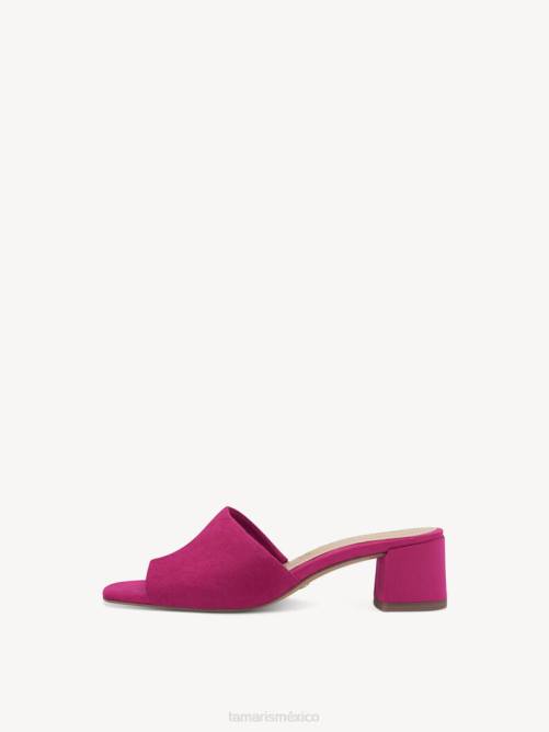 Tamaris mujer mule de piel - rosa/fuxia P2LN362