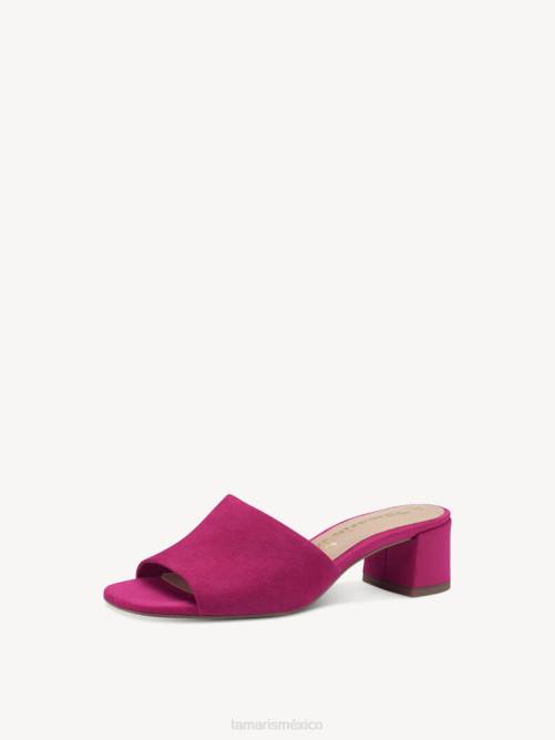 Tamaris mujer mule de piel - rosa/fuxia P2LN362