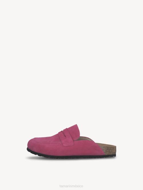 Tamaris mujer mule de piel - rosa/fuxia P2LN375