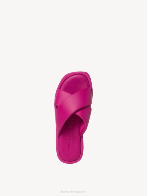 Tamaris mujer mule de piel - rosa/fuxia P2LN485