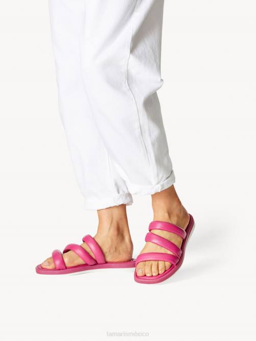 Tamaris mujer mule de piel - rosa/fuxia P2LN694