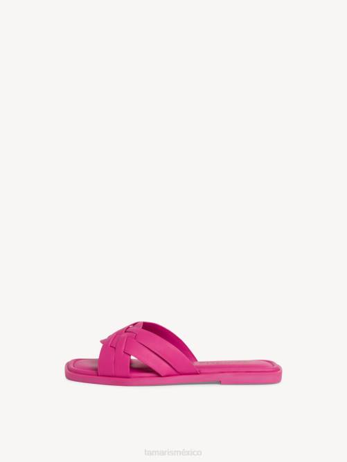 Tamaris mujer mule de piel - rosa/fuxia P2LN730