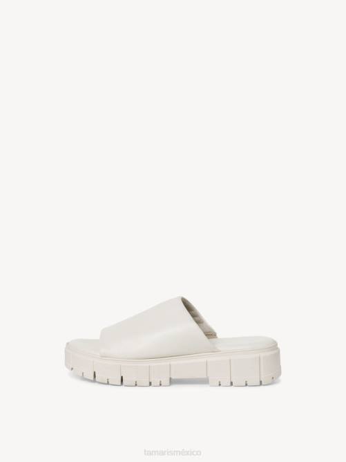 Tamaris mujer mule de piel - uni white/offwhite P2LN461