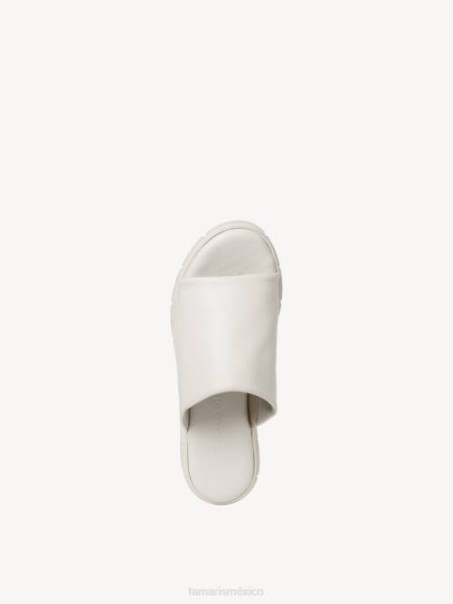 Tamaris mujer mule de piel - uni white/offwhite P2LN461