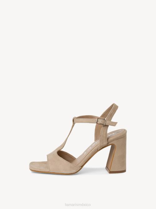 Tamaris mujer Sandalia de tacón de piel - beige/taupe P2LN1190