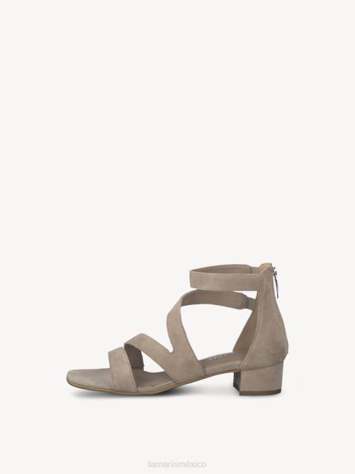 Tamaris mujer Sandalia de tacón de piel - beige/taupe P2LN783