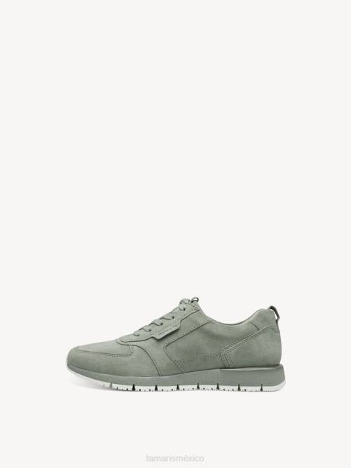 Tamaris mujer Sneaker de cuero - ante verde/lt.olive P2LN707