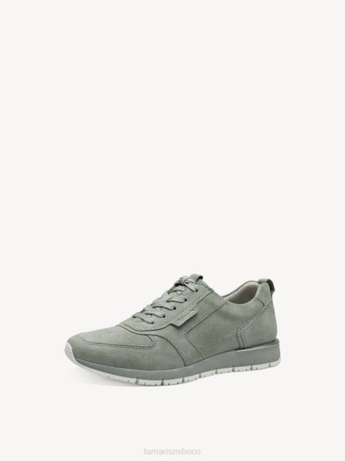 Tamaris mujer Sneaker de cuero - ante verde/lt.olive P2LN707