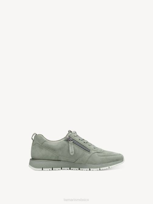 Tamaris mujer Sneaker de cuero - ante verde/lt.olive P2LN707