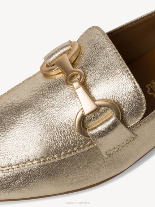 Tamaris mujer slipper de piel - metalizado/dorado claro P2LN555