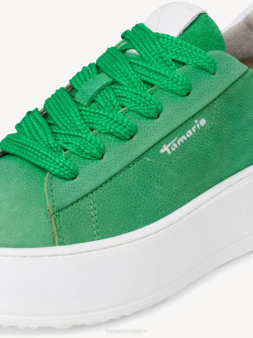 Tamaris mujer zapatilla de piel - verde P2LN634